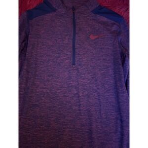 Nike Dri-Fit Running 1/4 Zip Pullover Blue Heather Long Sleeve Men's XS/Youth XL